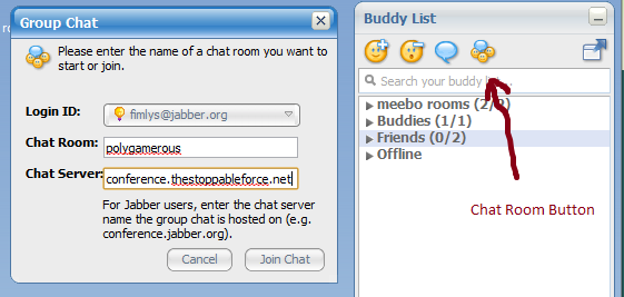 Can’t get enough Polygamerous? Well, you’re in luck, because we have a chatroom you can pop onto, and all you’ll need is a Google Talk (or other Jabber) account. These instructions are for Pidgin, but can probably be adapted to other IM clients (for instance, Andy has managed to get […]